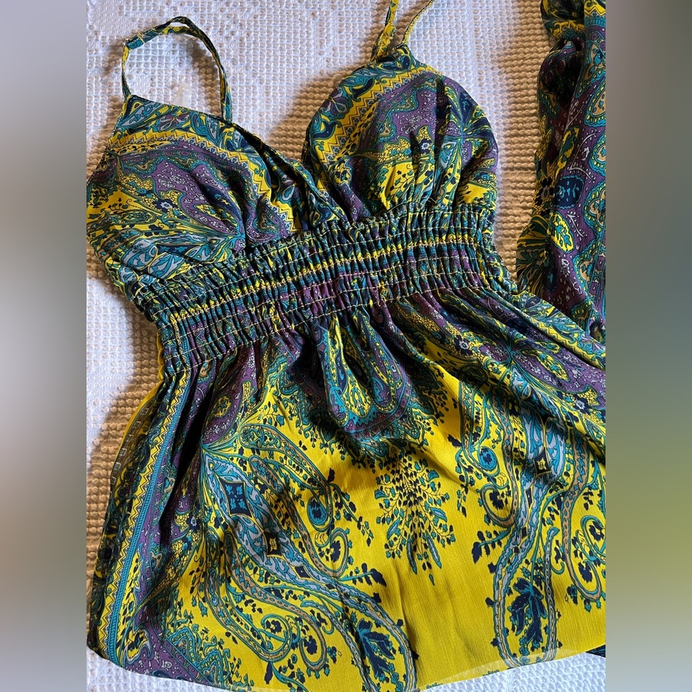 Boho maxi dress size L multicolored